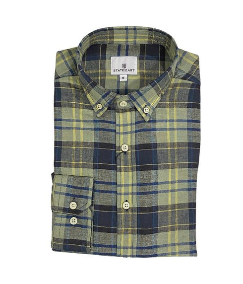 Chemise à carreaux multi-couleur bleu / jaune